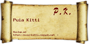 Puia Kitti névjegykártya